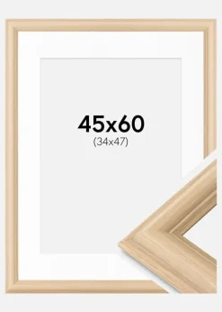 Ramme Västkusten Eg 45x60 cm - Passepartout Hvid 35x48 cm
