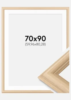 Ramme Västkusten Eg 70x90 cm - Passepartout Hvid 24x32 inches