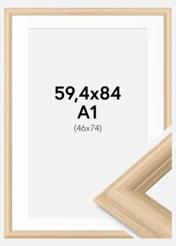 Ramme Västkusten Eg 59,4x84 cm - Passepartout Hvid 47x75 cm