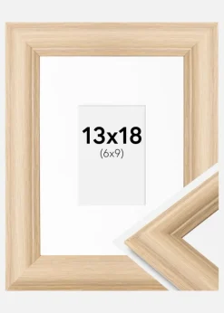 Ramme Västkusten Eg 13x18 cm - Passepartout Hvid 7x10 cm