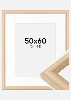 Ramme Västkusten Eg 50x60 cm - Passepartout Hvid 35x45 cm