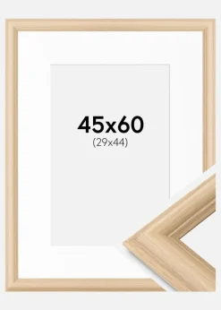Ramme Västkusten Eg 45x60 cm - Passepartout Hvid 30x45 cm
