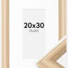 Ramme Västkusten Eg 20x30 cm - Passepartout Hvid 10x21 cm