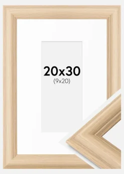Ramme Västkusten Eg 20x30 cm - Passepartout Hvid 10x21 cm