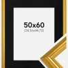 Ramme Västkusten Guld 50x60 cm - Passepartout Sort 14x18 inches