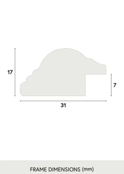 Ramme Västkusten Guld 70x100 cm - Passepartout Hvid 61x91,5 cm