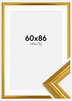 Ramme Västkusten Guld 60x86 cm - Passepartout Hvid 50x76 cm