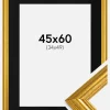 Ramme Västkusten Guld 45x60 cm - Passepartout Sort 35x50 cm