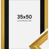 Ramme Västkusten Guld 35x50 cm - Passepartout Sort 11x17 inches