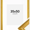 Ramme Västkusten Guld 35x50 cm - Passepartout Hvid 24x30 cm