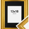 Ramme Västkusten Guld 13x18 cm - Passepartout Sort 10x12 cm