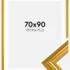 Ramme Västkusten Guld 70x90 cm - Passepartout Hvid 24x30 inches