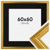 Ramme Västkusten Guld 60x60 cm - Passepartout Sort 45x45 cm