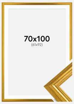 Ramme Västkusten Guld 70x100 cm - Passepartout Hvid 62x93 cm