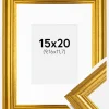 Ramme Västkusten Guld 15x20 cm - Passepartout Hvid 4x5 inches