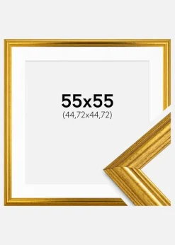 Ramme Västkusten Guld 55x55 cm - Passepartout Hvid 18x18 inches