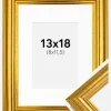 Ramme Västkusten Guld 13x18 cm - Passepartout Hvid 9x12 cm