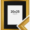 Ramme Västkusten Guld 20x25 cm - Passepartout Sort 14x18 cm