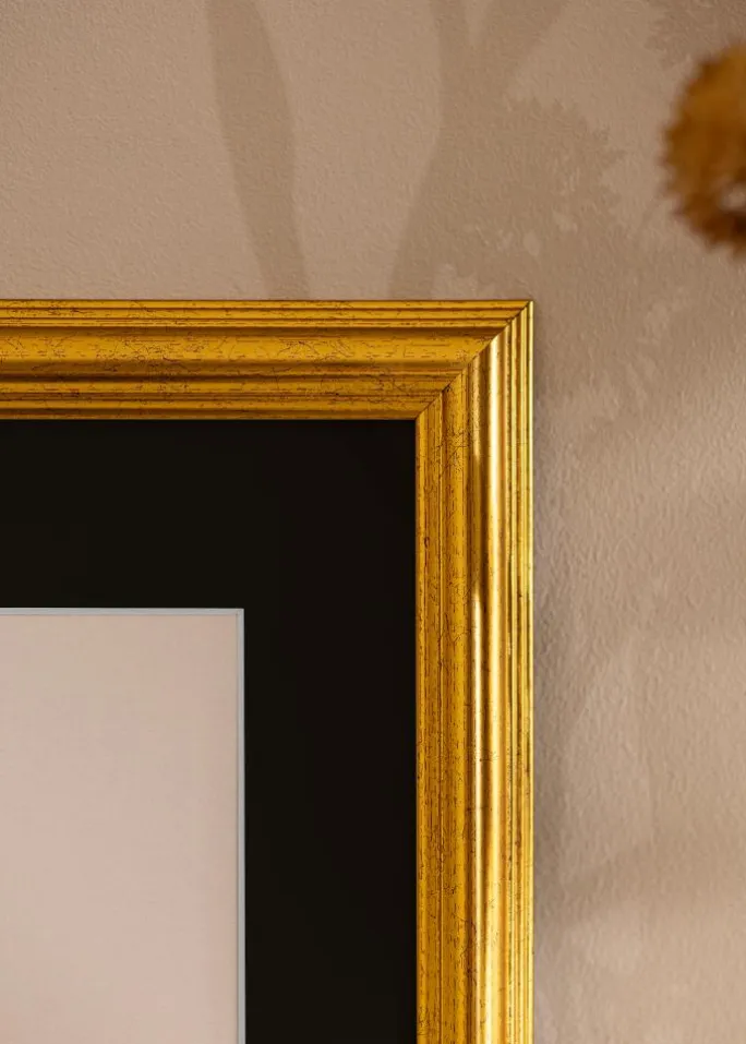 Ramme Västkusten Guld 40x60 cm - Passepartout Sort 25x50 cm
