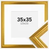Ramme Västkusten Guld 35x35 cm - Passepartout Hvid 24x24 cm