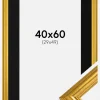 Ramme Västkusten Guld 40x60 cm - Passepartout Sort 30x50 cm