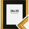 Ramme Västkusten Guld 28x35 cm - Passepartout Sort 8x10 inches