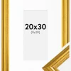 Ramme Västkusten Guld 20x30 cm - Passepartout Hvid 10x20 cm