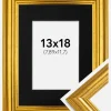 Ramme Västkusten Guld 13x18 cm - Passepartout Sort 3,5x5 inches