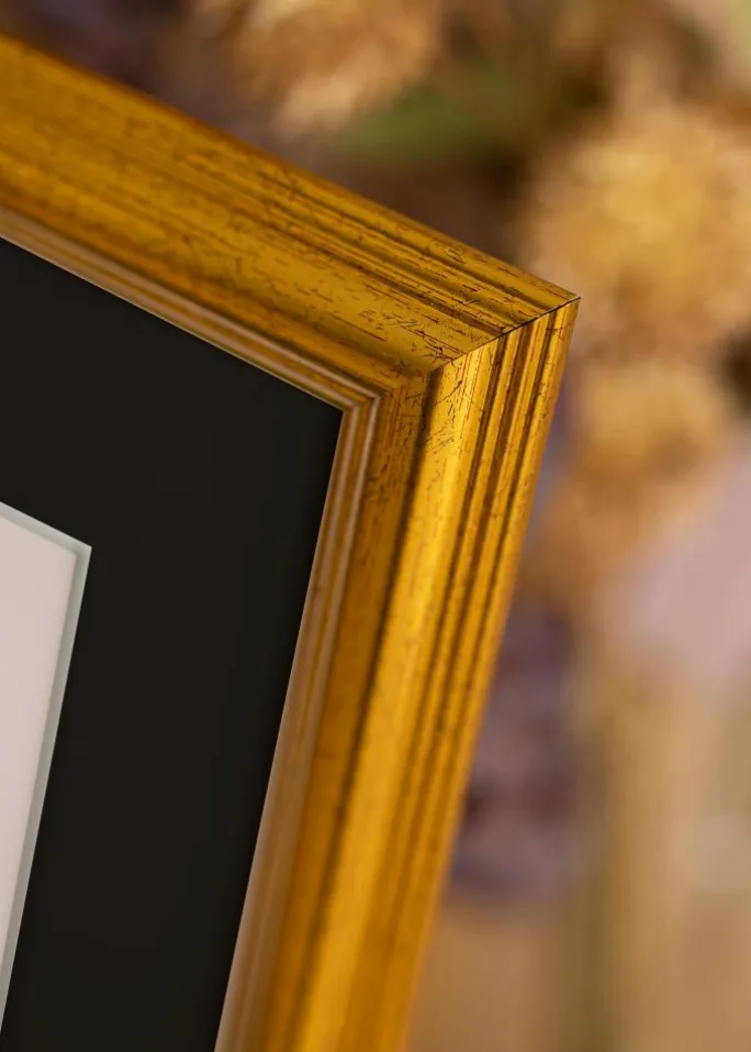 Ramme Västkusten Guld 13x18 cm - Passepartout Sort 3,5x5 inches