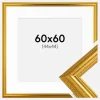 Ramme Västkusten Guld 60x60 cm - Passepartout Hvid 45x45 cm
