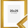 Ramme Västkusten Guld 20x25 cm - Passepartout Hvid 5x7 inches