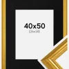 Ramme Västkusten Guld 40x50 cm - Passepartout Sort 27x35 cm