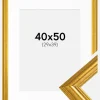 Ramme Västkusten Guld 40x50 cm - Passepartout Hvid 30x40 cm