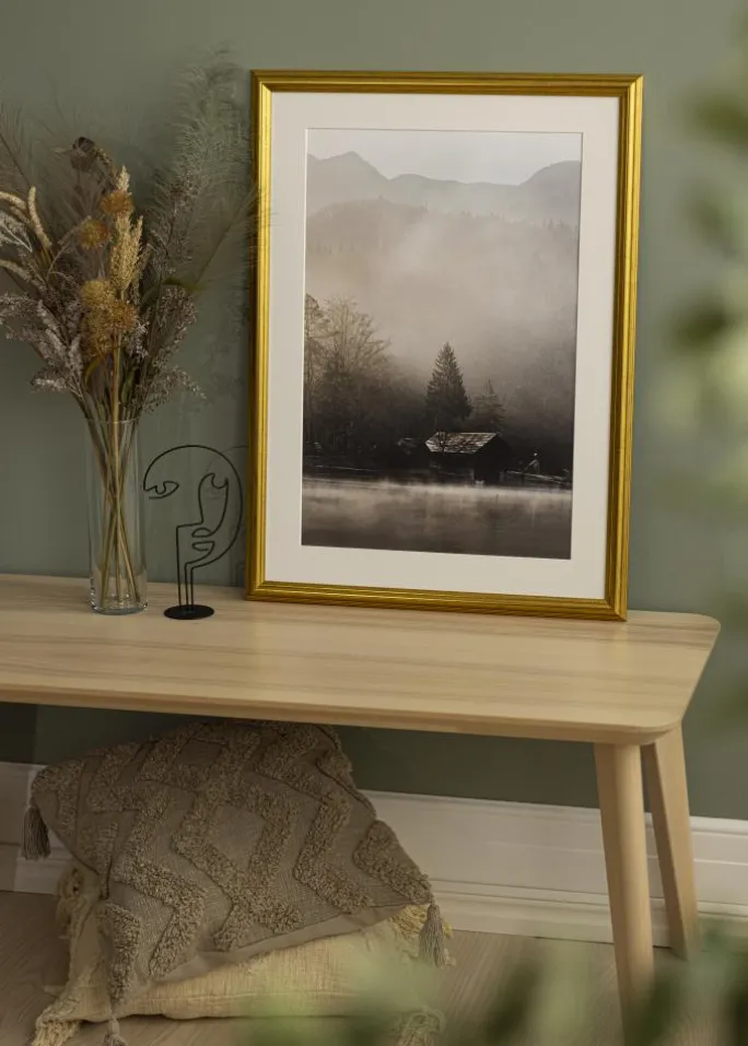 Ramme Västkusten Guld 50x60 cm - Passepartout Hvid 40x50 cm