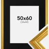 Ramme Västkusten Guld 50x60 cm - Passepartout Sort 35x45 cm