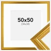 Ramme Västkusten Guld 50x50 cm - Passepartout Hvid 35x35 cm