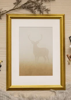 Ramme Västkusten Guld 50x50 cm - Passepartout Hvid 35x35 cm