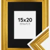 Ramme Västkusten Guld 15x20 cm - Passepartout Sort 4x5 inches