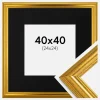 Ramme Västkusten Guld 40x40 cm - Passepartout Sort 25x25 cm
