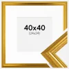Ramme Västkusten Guld 40x40 cm - Passepartout Hvid 25x25 cm