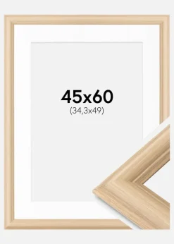 Ramme Västkusten Massivt eg 45x60 cm - Passepartout Hvid B3 353x500 mm