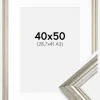 Ramme Västkusten Sølv 40x50 cm - Passepartout Hvid 29,7x42 cm (A3)
