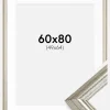 Ramme Västkusten Sølv 60x80 cm - Passepartout Hvid 50x65 cm