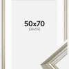 Ramme Västkusten Sølv 50x70 cm - Passepartout Hvid 40x60 cm