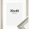 Ramme Västkusten Sølv 30x40 cm - Passepartout Hvid 21x30 cm