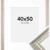 Ramme Västkusten Sølv 40x50 cm - Passepartout Hvid 28x35 cm