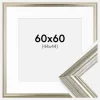 Ramme Västkusten Sølv 60x60 cm - Passepartout Hvid 45x45 cm