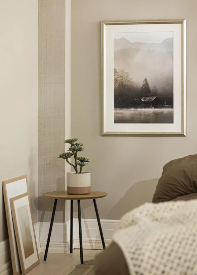 Ramme Västkusten Sølv 70x100 cm - Passepartout Hvid 60x90 cm