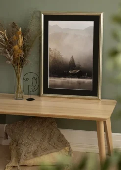 Ramme Västkusten Sølv 70x100 cm - Passepartout Sort 61x91,5 cm