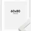 Ramme White Wood Glossy 60x80 cm - Passepartout Hvid 50x60 cm